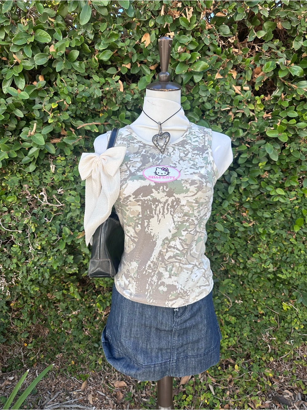 ✨Sanrio Beige & Pink Camouflage Hello Kitty Tank Top
